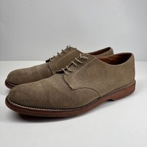 L.L.Bean Men's US 12D Tan Suede Oxford Bucks Derby Lace-Up Vibram Sole Shoes